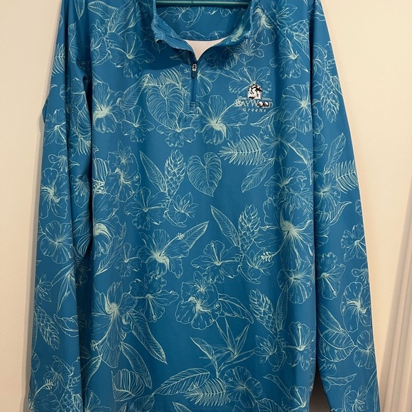 Sunday Swagger Men’s Golf 1/4 Zip Blue Floral XXL - Picture 1 of 5